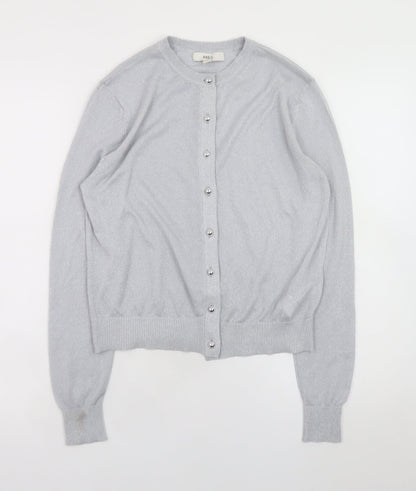 Womens UK Size 10 Marks and Spencer Silver Basic Button-Up