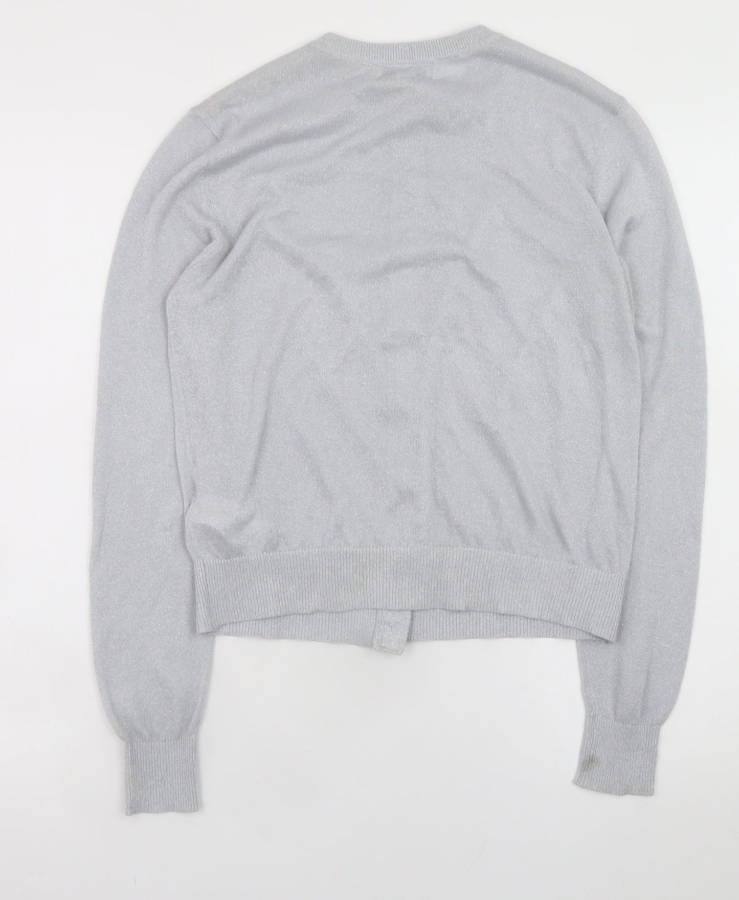 Womens UK Size 10 Marks and Spencer Silver Basic Button-Up
