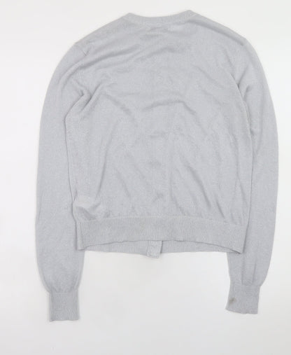 Womens UK Size 10 Marks and Spencer Silver Basic Button-Up