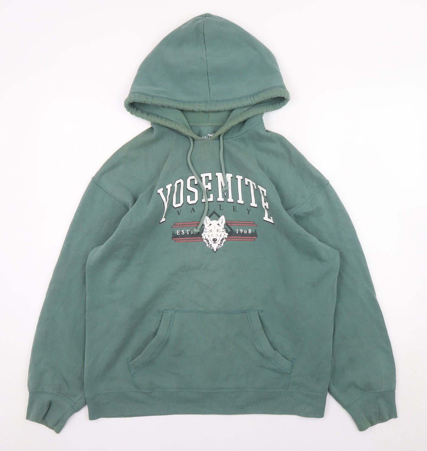 Mens UK Size S Hollister Green Pullover Hoodie