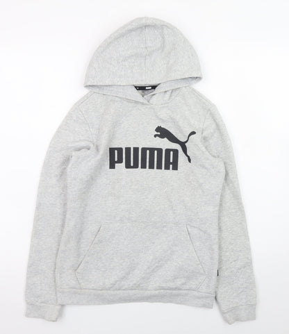 Teens UK Size 164 PUMA Grey Pullover Hoodie