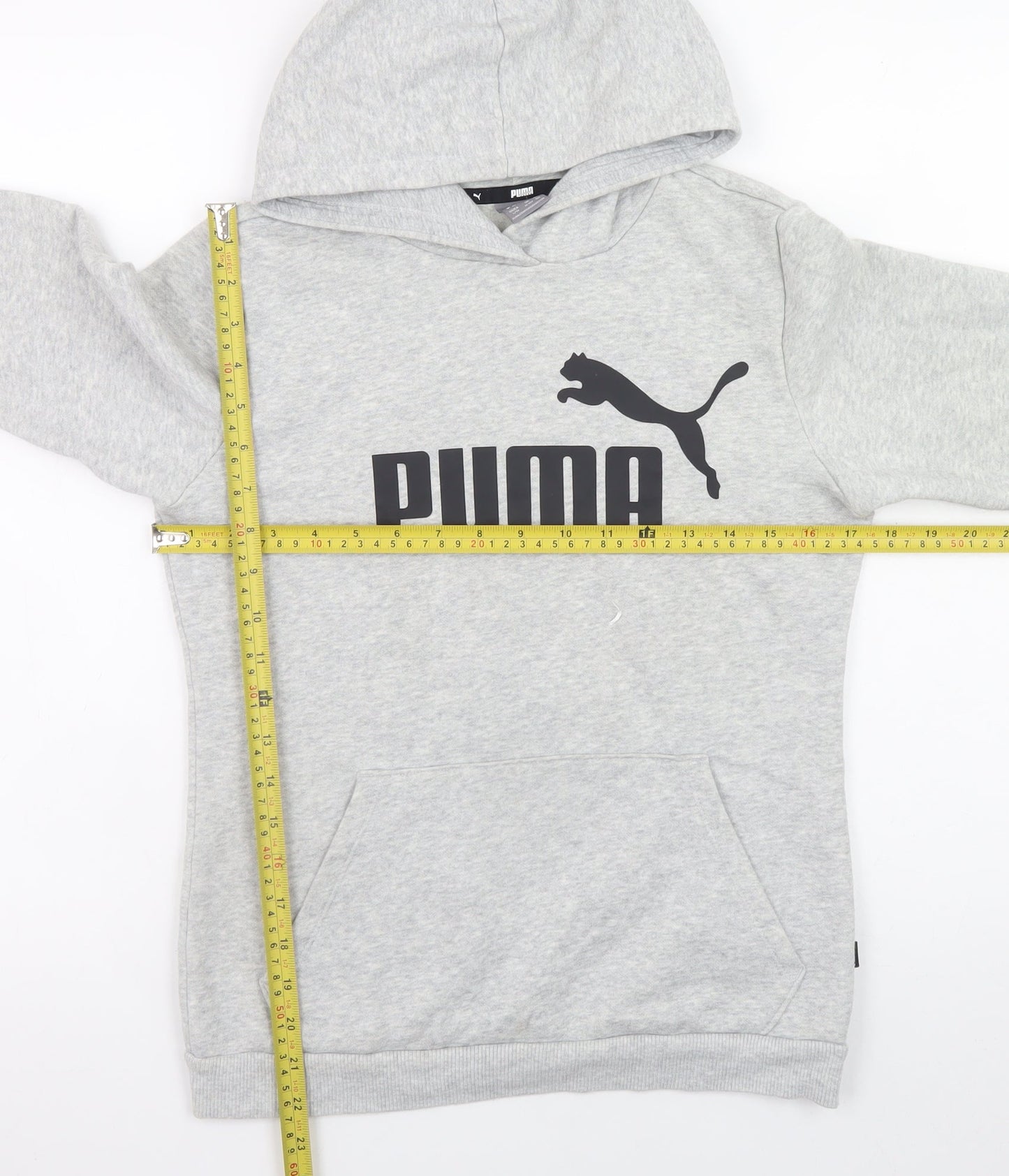 Teens UK Size 164 PUMA Grey Pullover Hoodie
