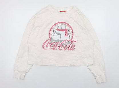 Womens UK Size L NEXT White Pullover Sweatshirt