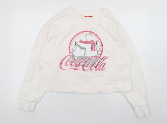 Womens UK Size L NEXT White Pullover Sweatshirt