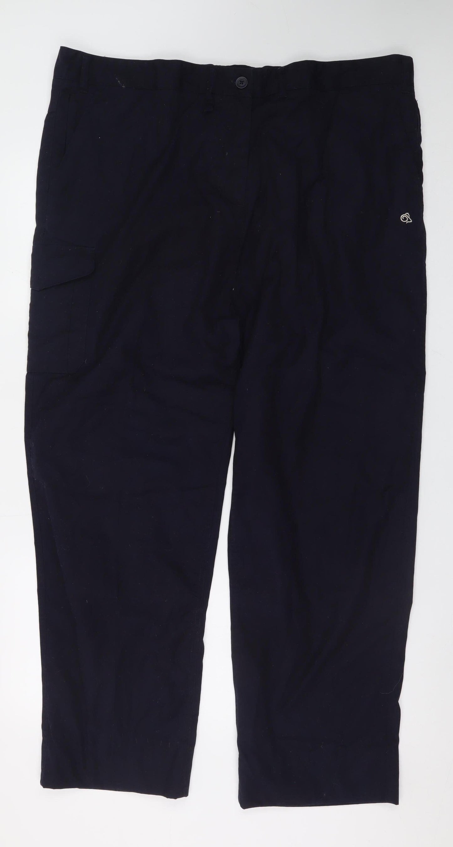 Mens UK Size 20 Craghoppers Regular Fit Cargo Black Trousers