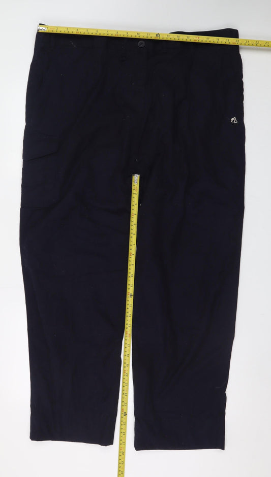 Mens UK Size 20 Craghoppers Regular Fit Cargo Black Trousers