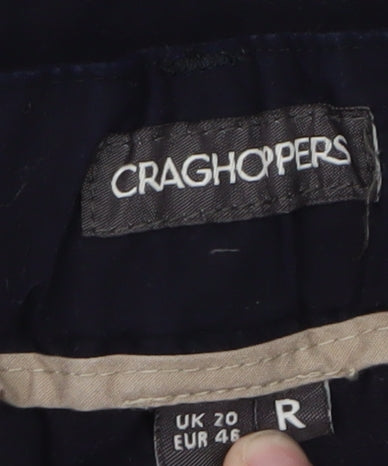 Mens UK Size 20 Craghoppers Regular Fit Cargo Black Trousers