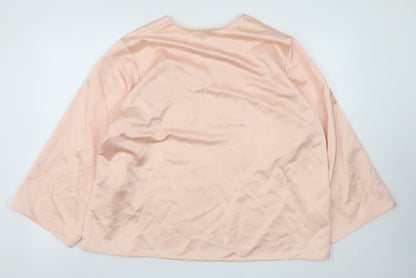 Marks and Spencer Women Pink Lyocell Blend Long Sleeve Blouse Size 14