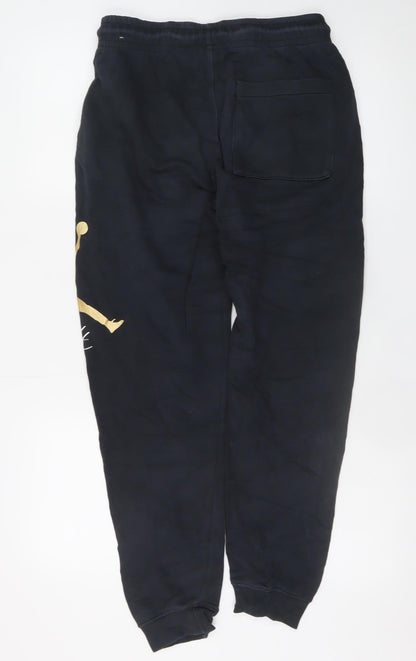 Mens UK Size S Jordan Regular Fit Sweatpants Black Trousers