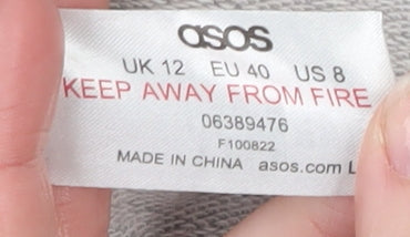 Womens UK Size 12 ASOS Grey Basic T-Shirt