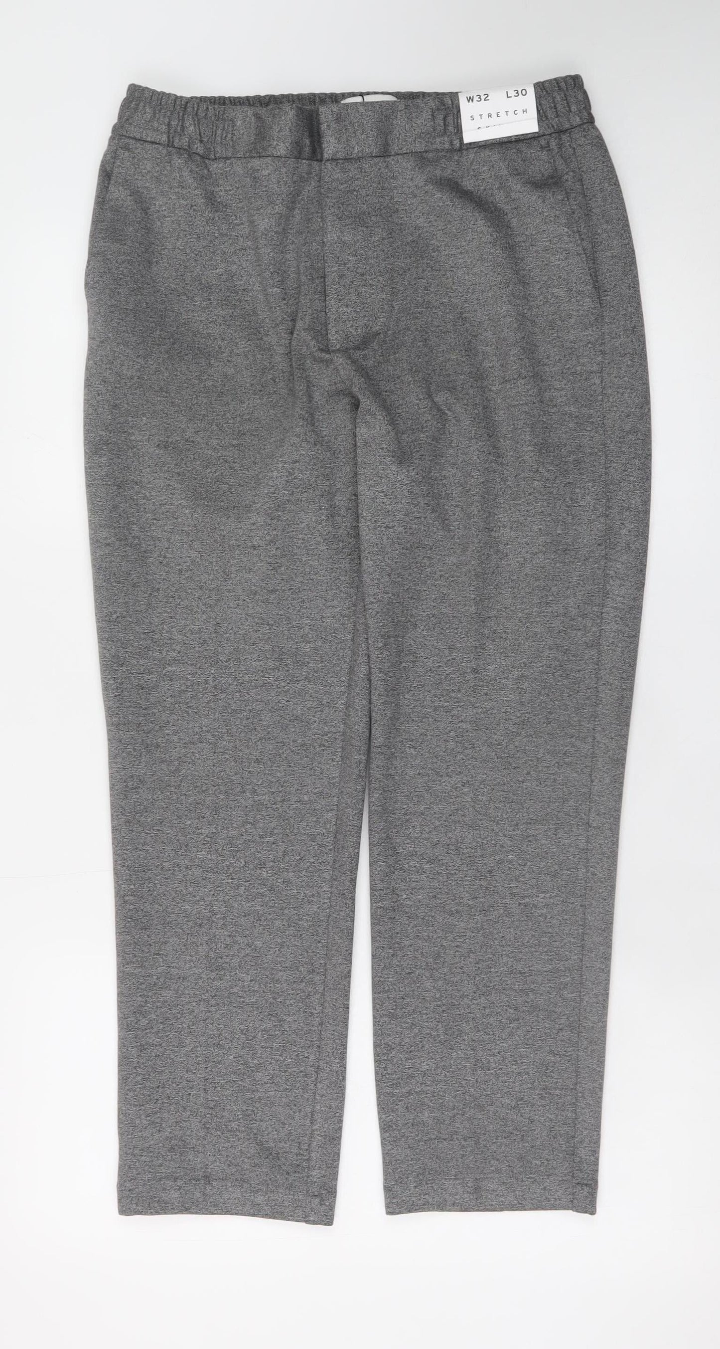 Mens UK Size 32S Topman Slim Fit Casual Workwear Travel Grey Trousers