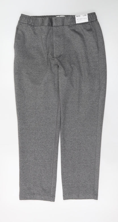 Mens UK Size 32S Topman Slim Fit Casual Workwear Travel Grey Trousers