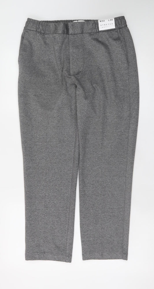 Mens UK Size 32S Topman Slim Fit Casual Workwear Travel Grey Trousers