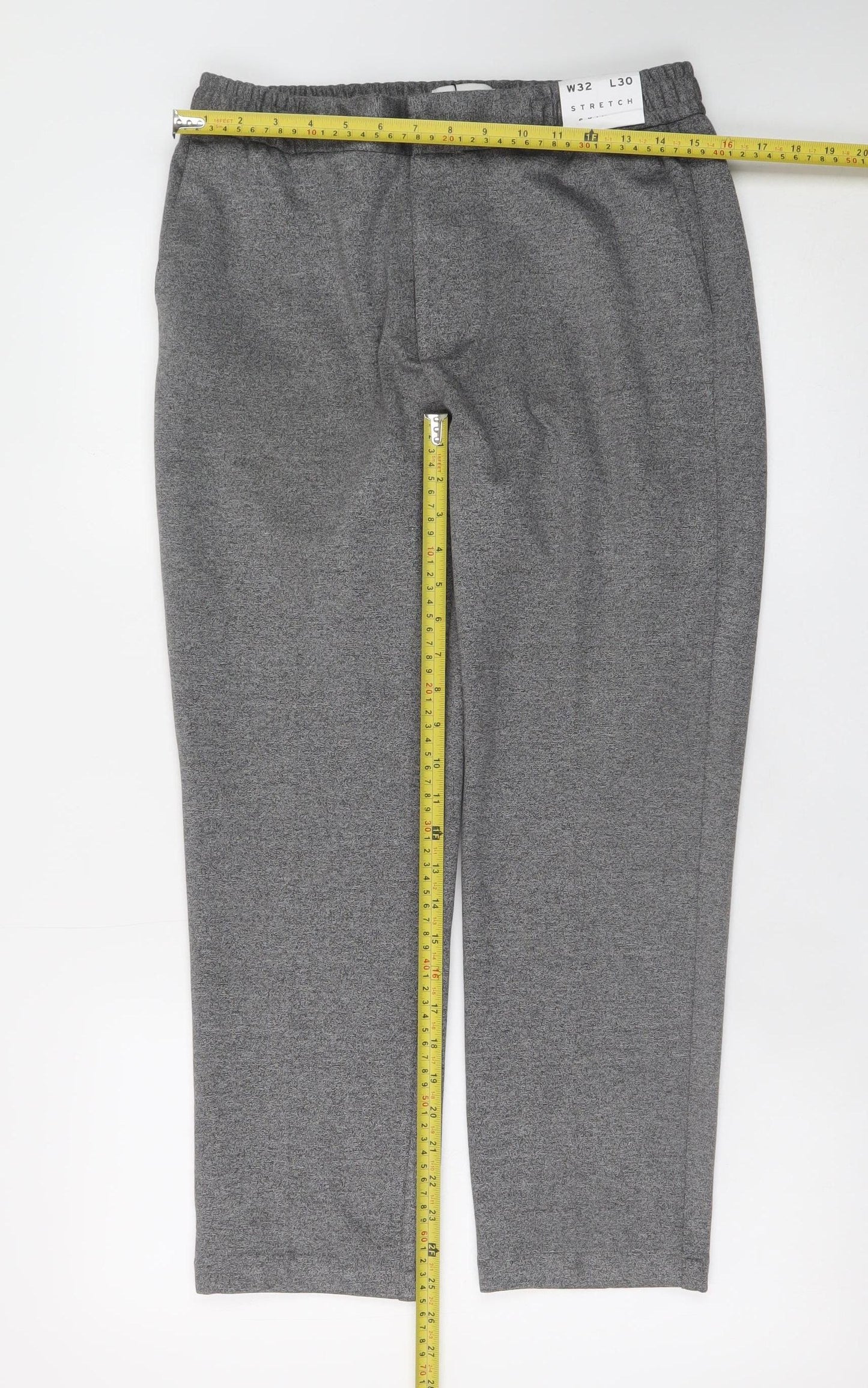 Mens UK Size 32S Topman Slim Fit Casual Workwear Travel Grey Trousers