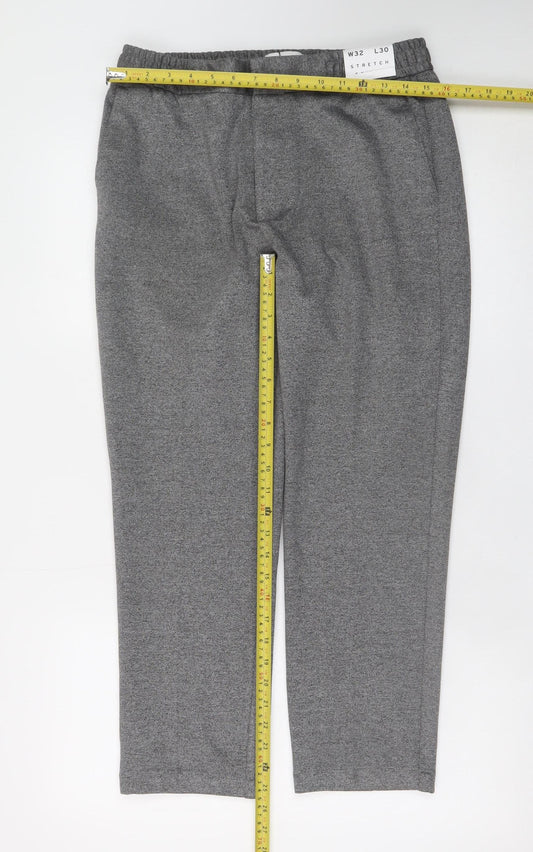 Mens UK Size 32S Topman Slim Fit Casual Workwear Travel Grey Trousers