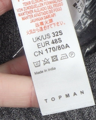 Mens UK Size 32S Topman Slim Fit Casual Workwear Travel Grey Trousers