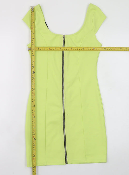 Divided by H&M Women's Yellow Short Sleeve Bodycon Dress Size 8