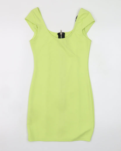 Divided by H&M Women's Yellow Short Sleeve Bodycon Dress Size 8