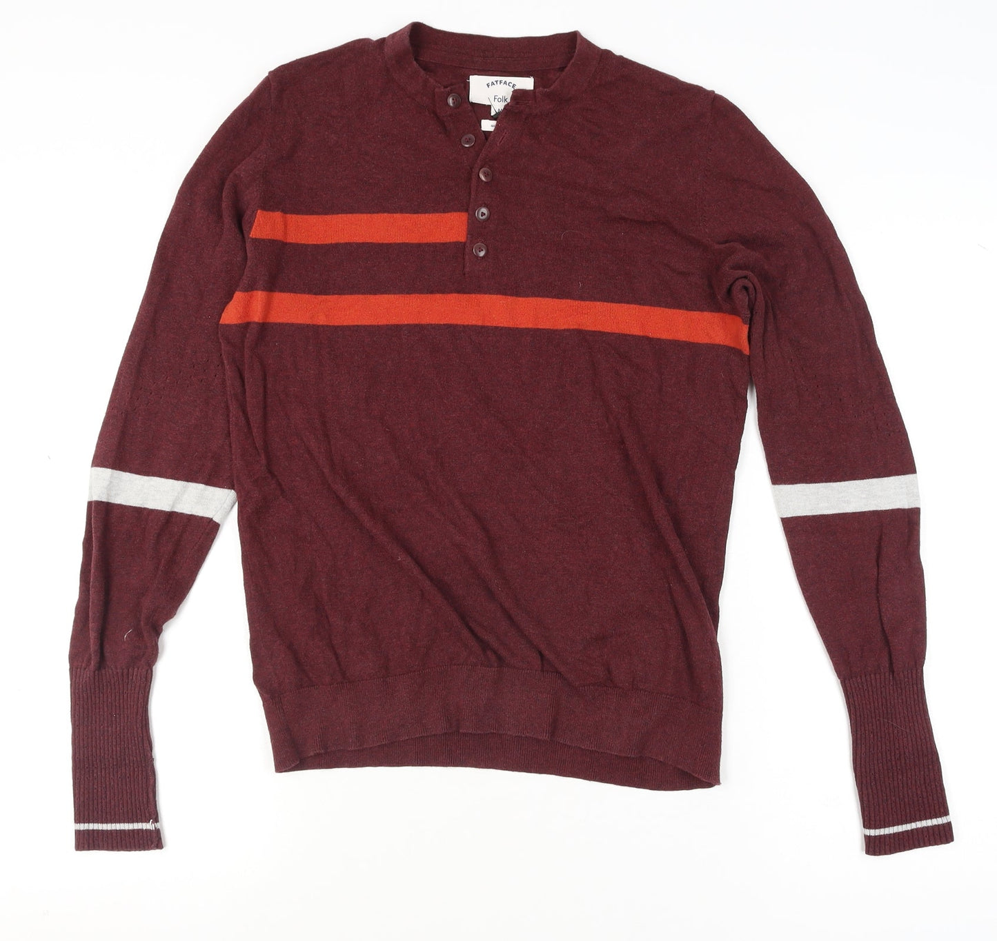 Mens UK Size M FatFace Red Henley Jumper