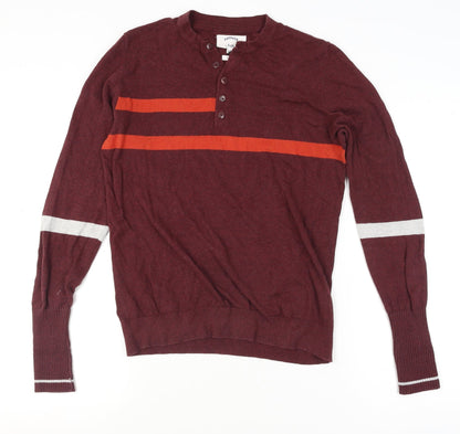 Mens UK Size M FatFace Red Henley Jumper