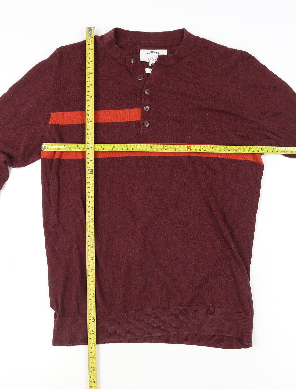 Mens UK Size M FatFace Red Henley Jumper