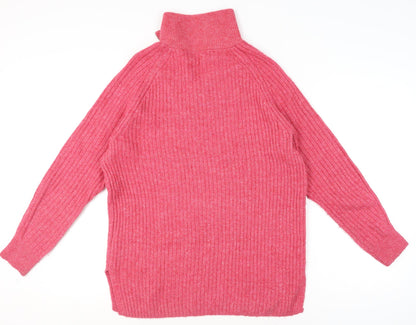 Womens UK Size M Marks and Spencer Pink 1/2 Zip Jumper