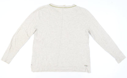 White Stuff Womens Beige Bird Embroidered Knit Jumper Size 12