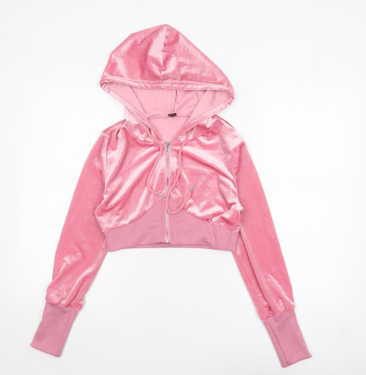 Womens UK Size S SheIn Pink Full Zip Hoodie