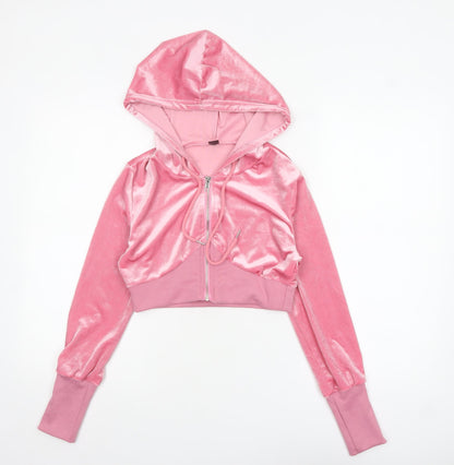 Womens UK Size S SheIn Pink Full Zip Hoodie