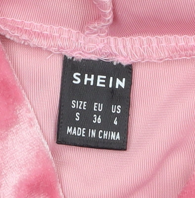 Womens UK Size S SheIn Pink Full Zip Hoodie