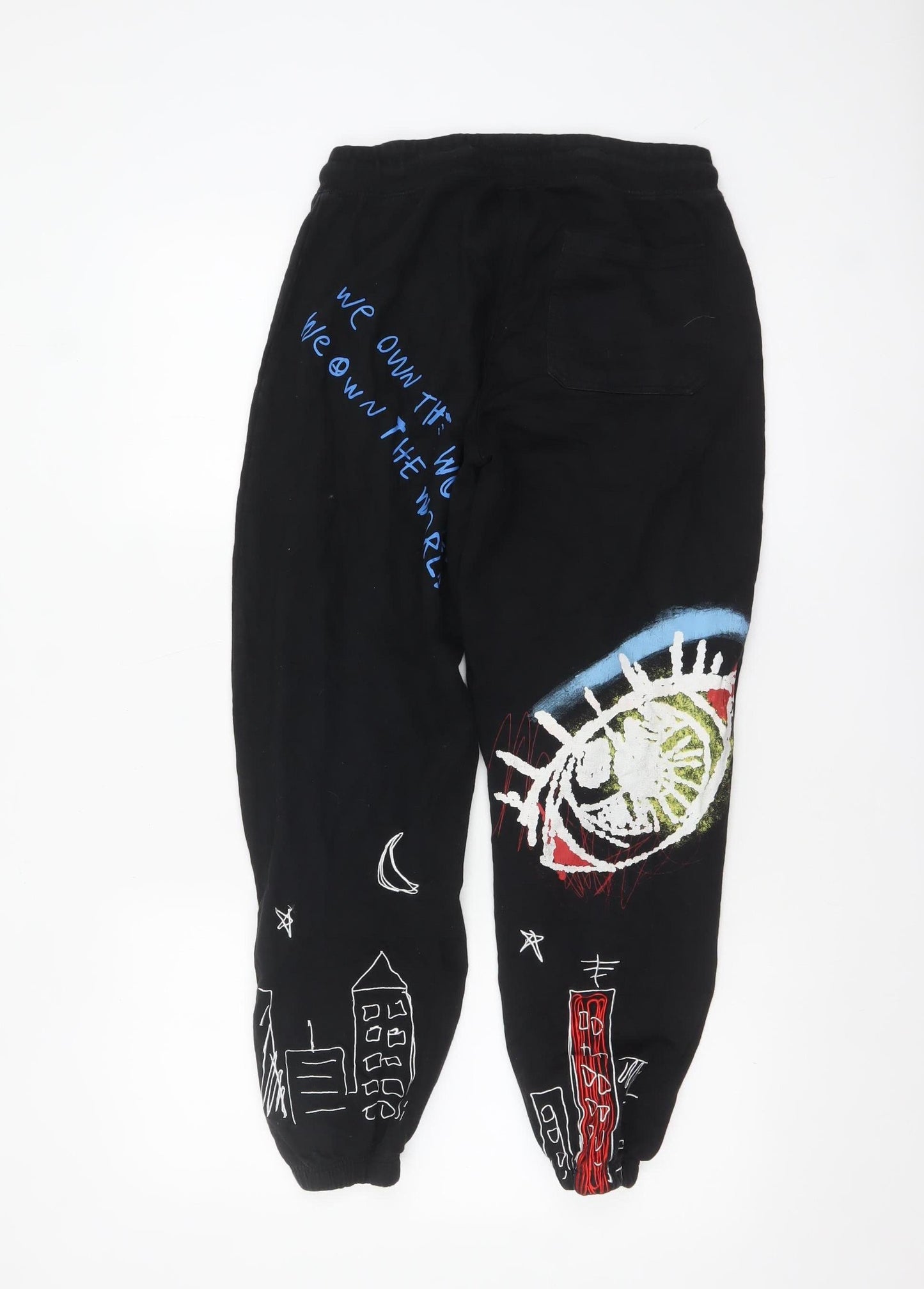 Womens UK Size M Reason Regular Fit Jogger Black Trousers