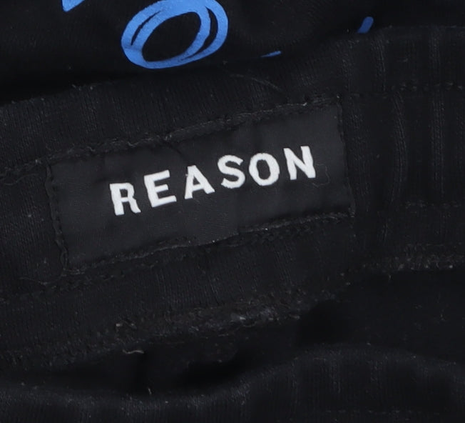 Womens UK Size M Reason Regular Fit Jogger Black Trousers