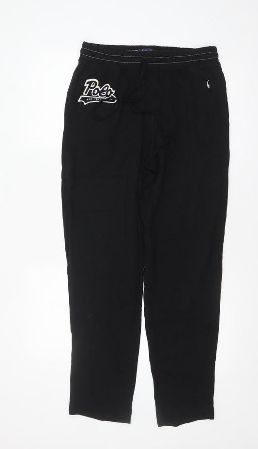 Mens UK Size M Ralph Lauren Regular Fit Sweatpants Black Trousers