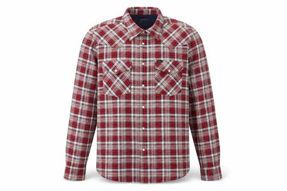 Lee Men's Red Plaid Slim Fit Flannel Button-Up Shirt XL
