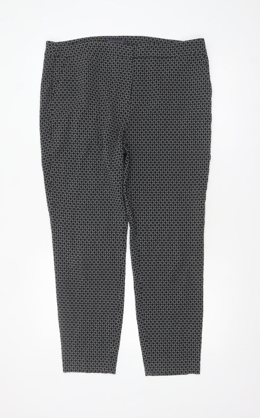Womens UK Size 16 Marks and Spencer Slim Fit Business Casual Workwear Black Trou