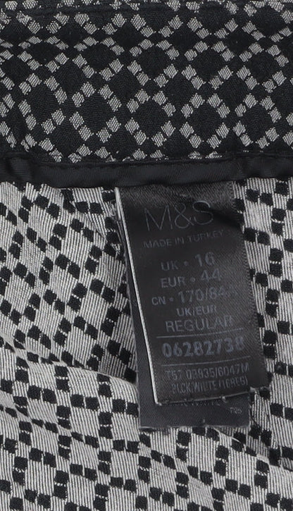 Womens UK Size 16 Marks and Spencer Slim Fit Business Casual Workwear Black Trou
