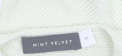 Mint Velvet Womens Ivory Short Sleeve Knit Bow Back Jumper Size M
