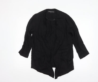 Warehouse Women’s Black Size 8 Blazer Jacket Lightweight Open Front
