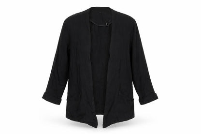 Warehouse Women’s Black Size 8 Blazer Jacket Lightweight Open Front