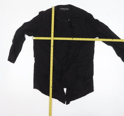 Warehouse Women’s Black Size 8 Blazer Jacket Lightweight Open Front