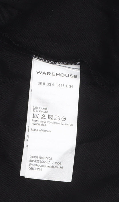Warehouse Women’s Black Size 8 Blazer Jacket Lightweight Open Front