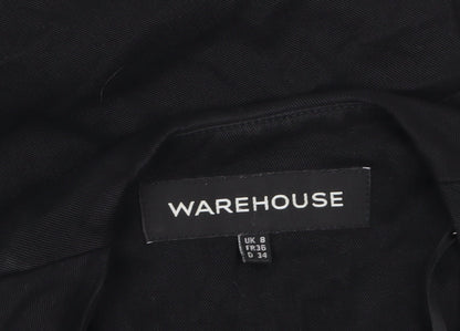 Warehouse Women’s Black Size 8 Blazer Jacket Lightweight Open Front