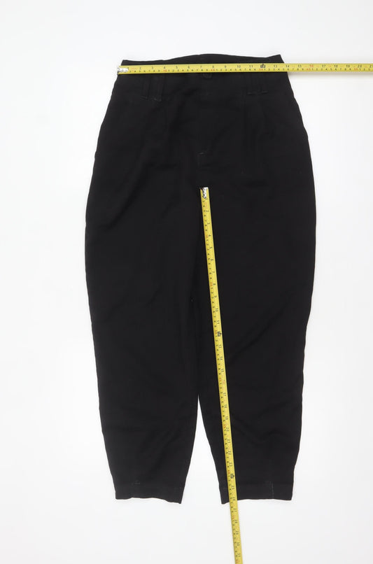 H&M Divided Women’s Black High-Rise Slim Tapered Trousers Size 10