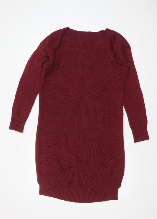 Womens UK Size 10 Fat Face Red Tunic Jumper