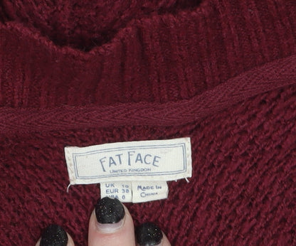 Womens UK Size 10 Fat Face Red Tunic Jumper