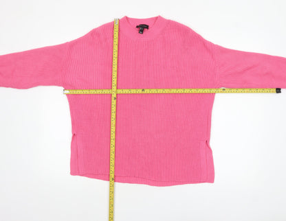 New Look Women’s Pink Knit Mock Neck Long Sleeve Pullover Jumper S