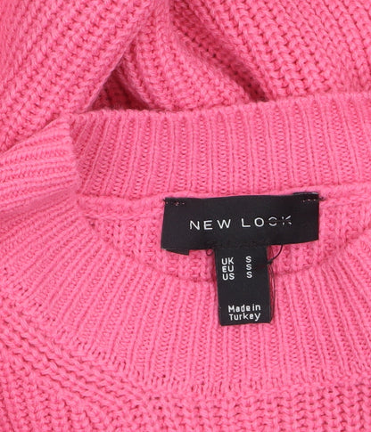 New Look Women’s Pink Knit Mock Neck Long Sleeve Pullover Jumper S