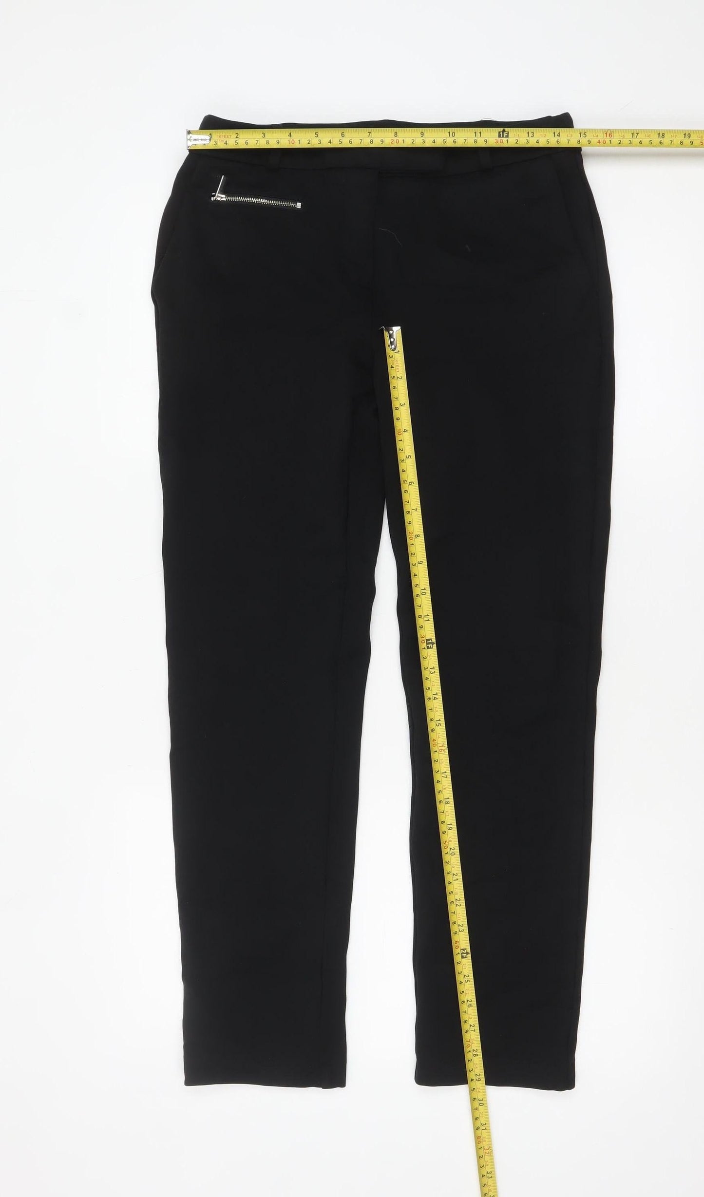 Womens UK Size 10 Nutmeg Slim Fit CasualBusinessWorkwear Black Trousers
