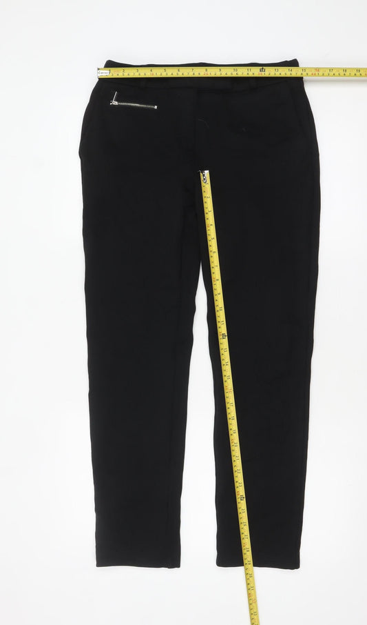 Nutmeg Women Black Slim Fit Stretch Trousers Size 10