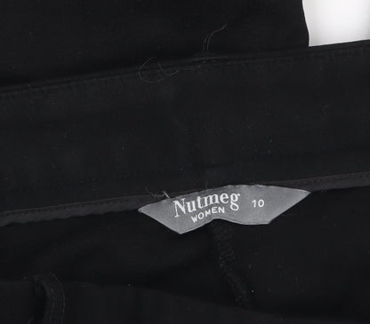 Womens UK Size 10 Nutmeg Slim Fit CasualBusinessWorkwear Black Trousers